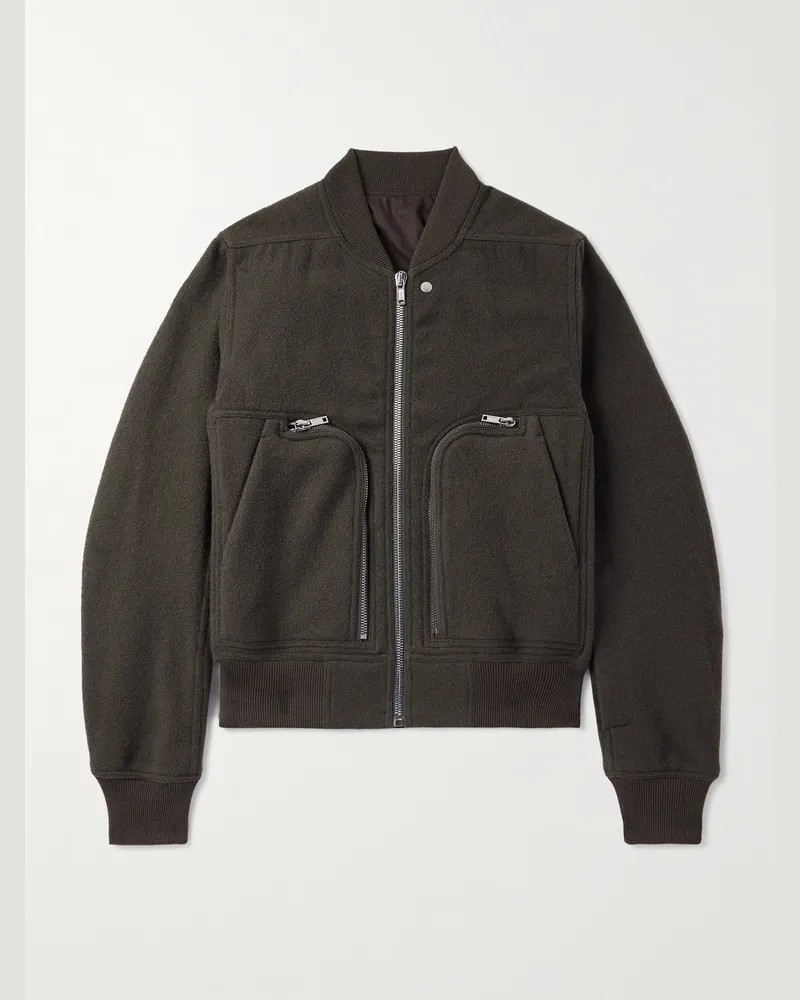 Rick Owens Bauhaus Jacke aus Schurwollfilz Grün