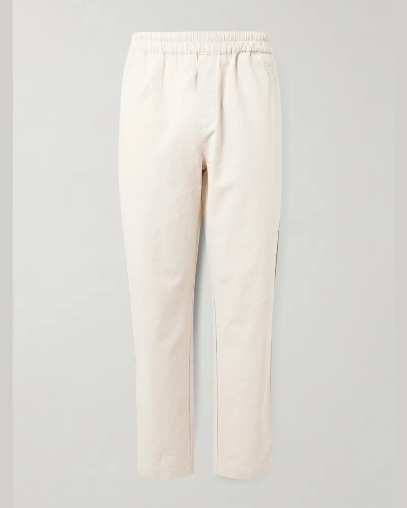 Folk Cotton and Linen-Blend Suit Trousers Neutrals