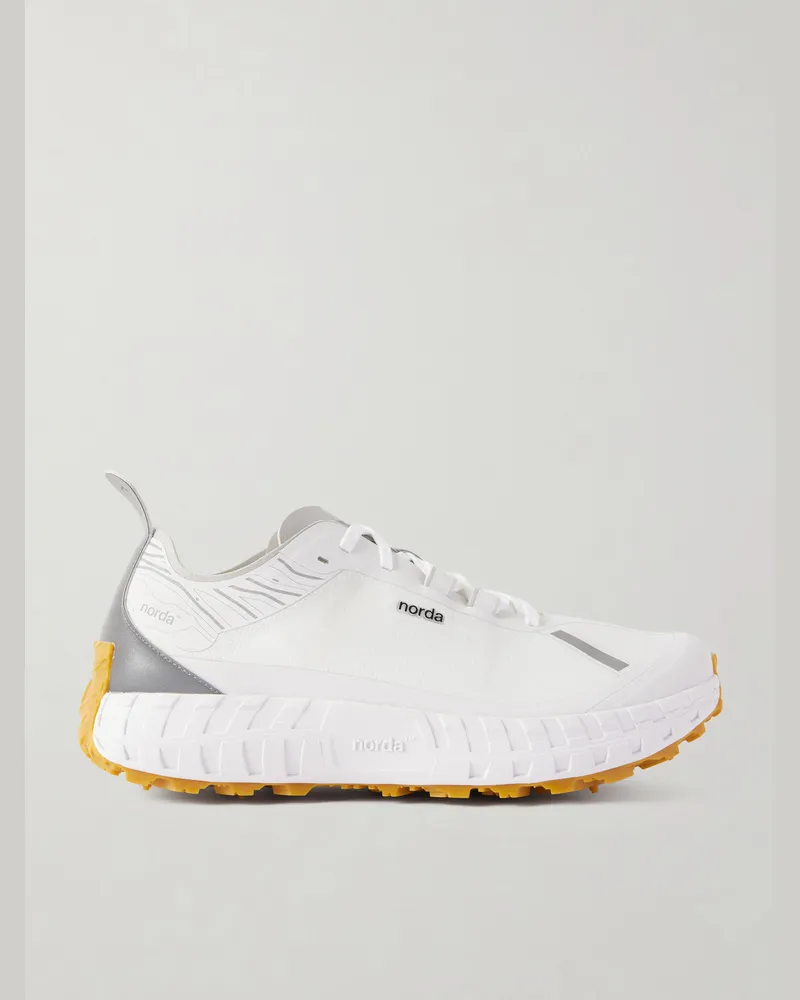 Norda 001A Rubber-Trimmed Dyneema® Running Sneakers White