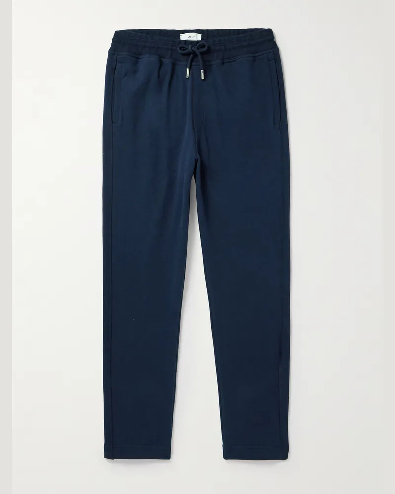 MR P. Tapered Cotton-Jersey Sweatpants Blue