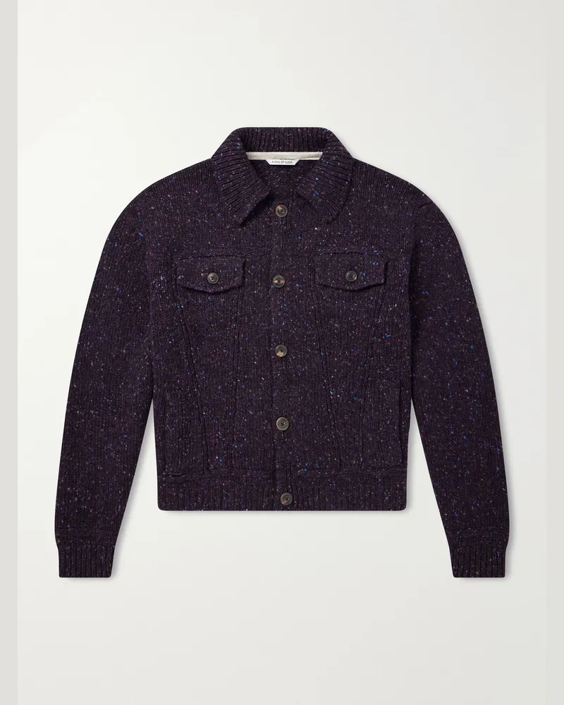 A Kind Of Guise Torro Flecked-Wool Cardigan Purple