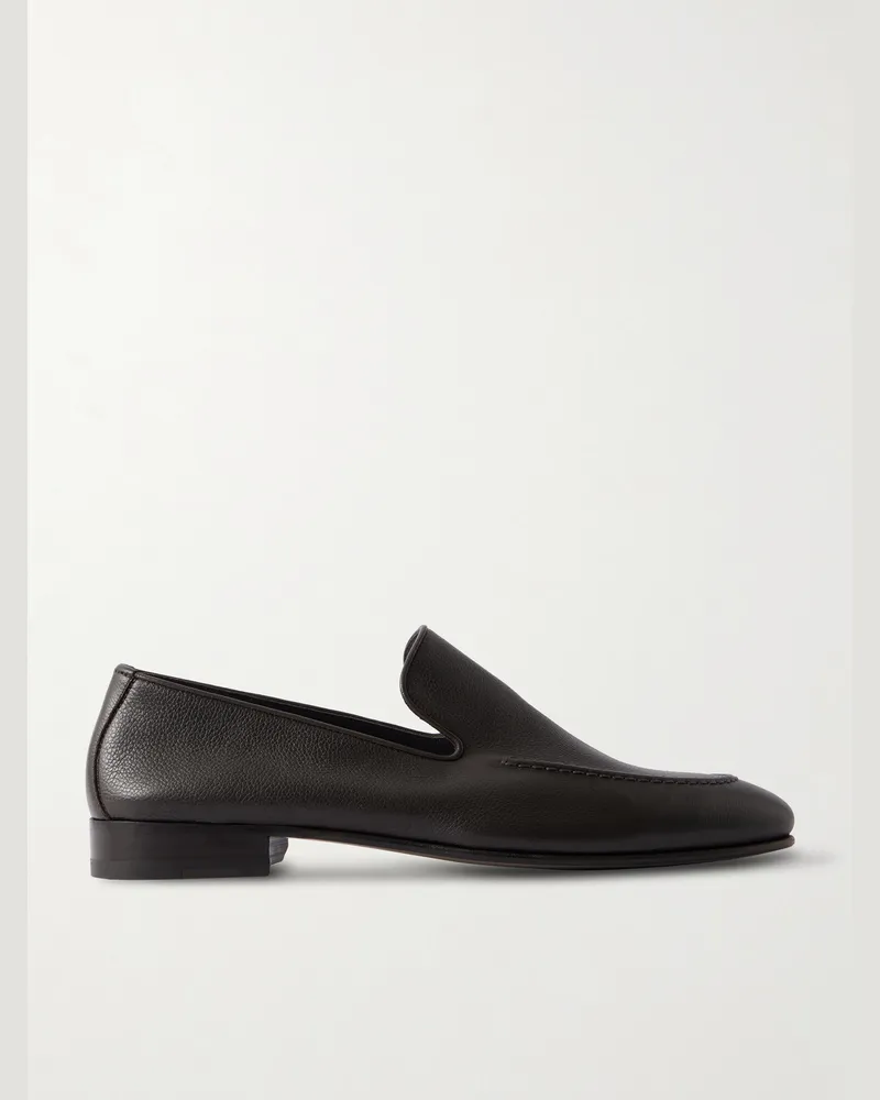Manolo Blahnik Truro Loafers aus vollnarbigem Leder Braun