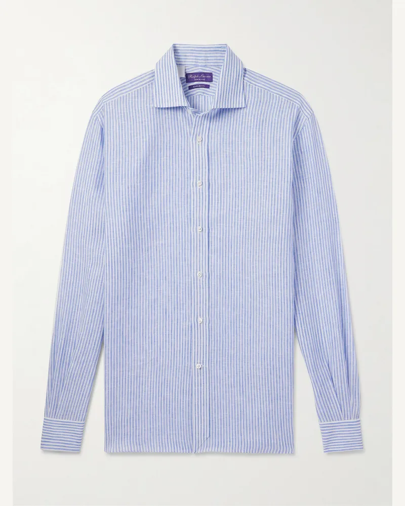 Ralph Lauren Gestreiftes Hemd aus Baumwolle Blau