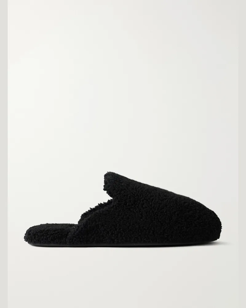 TEKLA Shearling Slippers Black