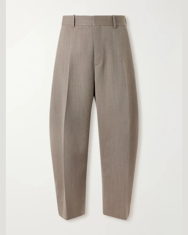 Studio Nicholson Fume Tapered Wool Suit Trousers Brown