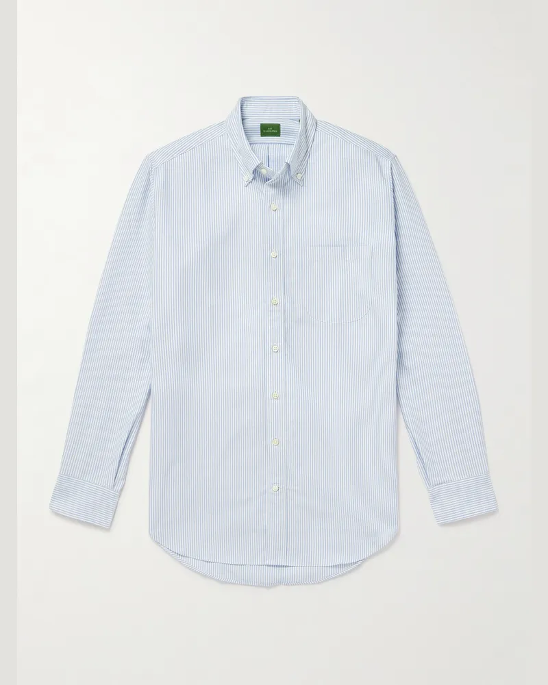 Sid Mashburn Hemd aus gestreiftem Baumwoll-Oxford mit Button-Down-Kragen Blau