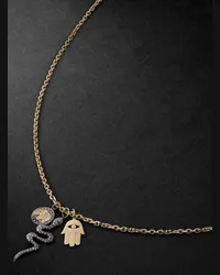 Sydney Evan Elephant Small Kette aus Gold und Silber mit Diamanten Gold