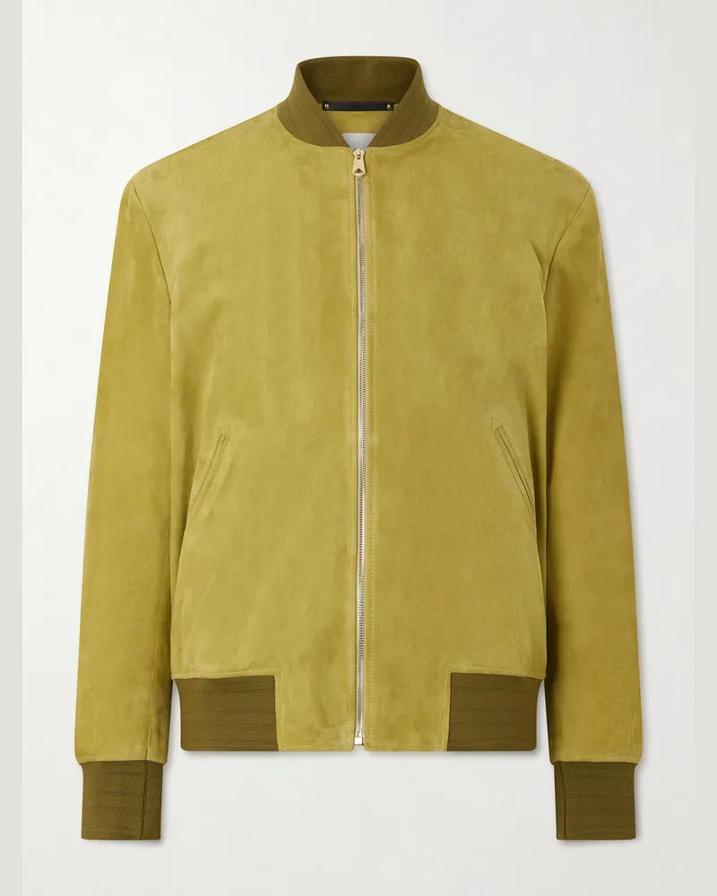 Paul Smith Suede Bomber Jacket Yellow