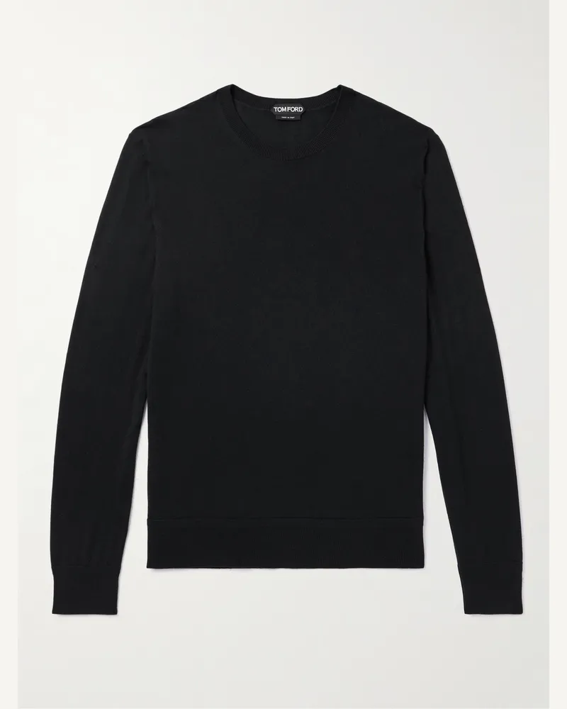Tom Ford Schmal geschnittener Pullover aus Wolle Schwarz