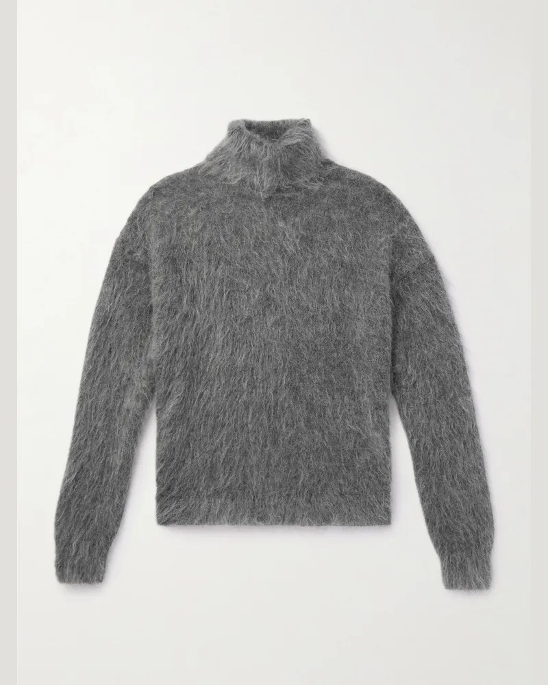 Saint Laurent Rollkragenpullover aus einer Mohairmischung Grau