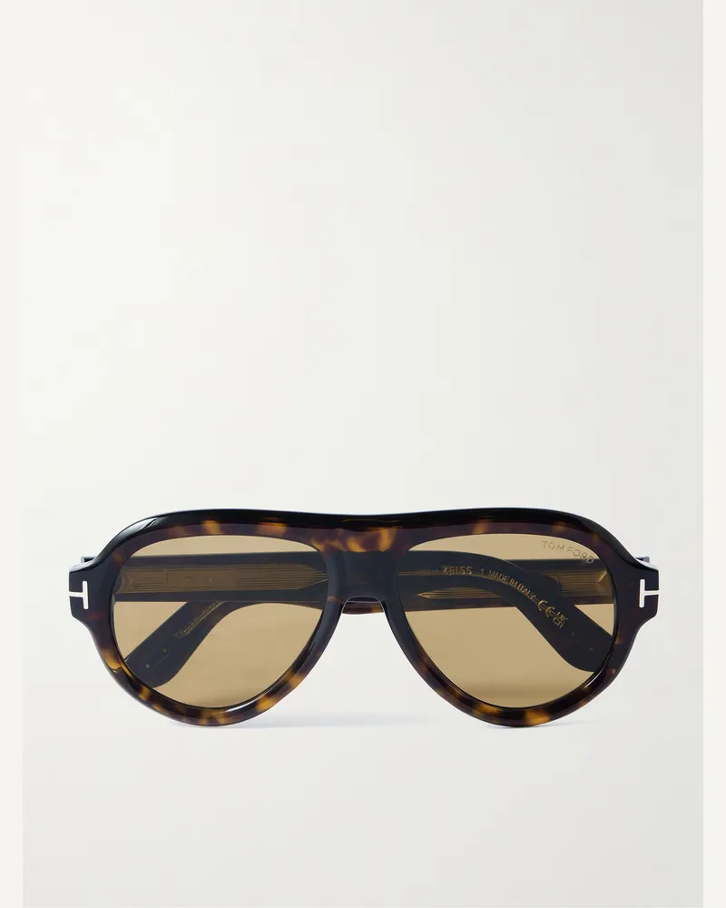 Tom Ford Icon Pilot Pilotensonnenbrille aus Azetat in Schildpattoptik Horn