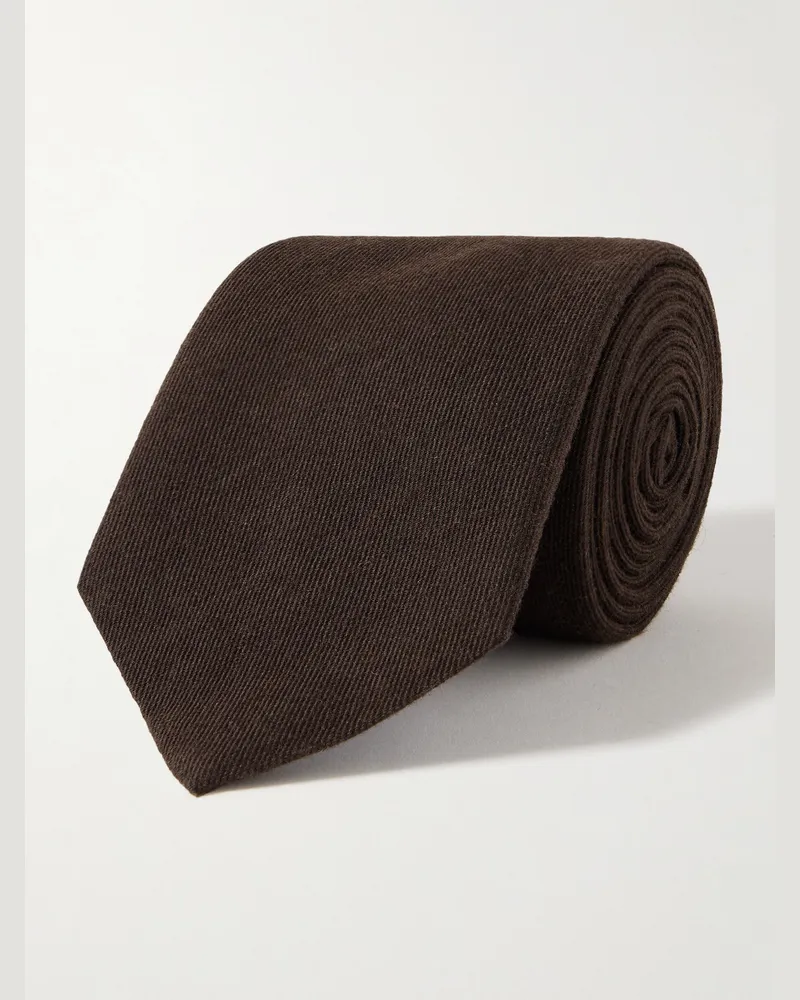 MR P. Krawatte aus Twill aus einer Woll-Seidenmischung, 8 cm Braun