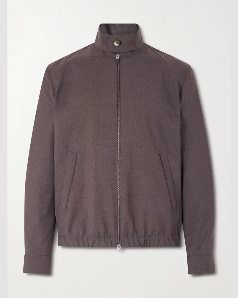 Canali Impeccabile Wool Bomber Jacket Brown