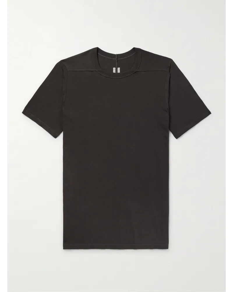 Rick Owens Level schmal geschnittenes T-Shirt aus Baumwoll-Jersey Grau