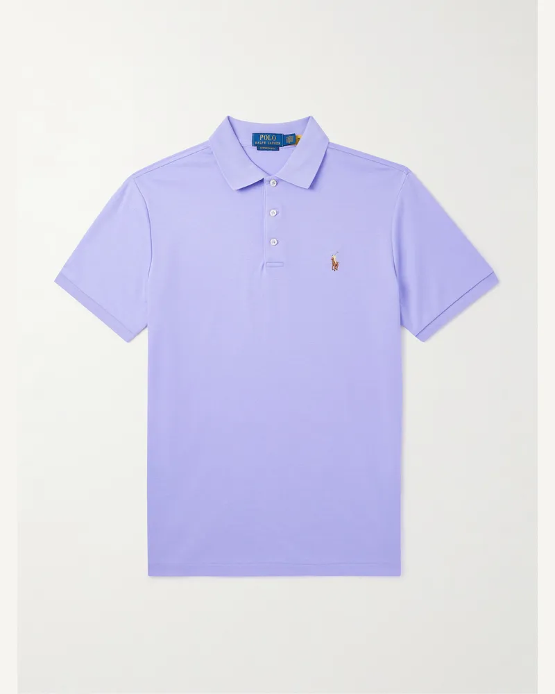 Ralph Lauren Polohemd aus Baumwoll-Jersey mit Logostickerei Lila