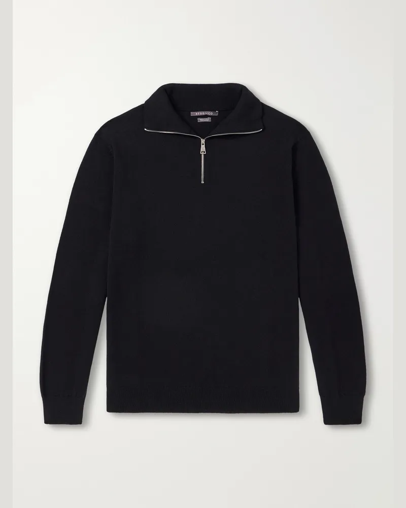Begg & Co Heriot Half-Zip Cashmere Sweater Black