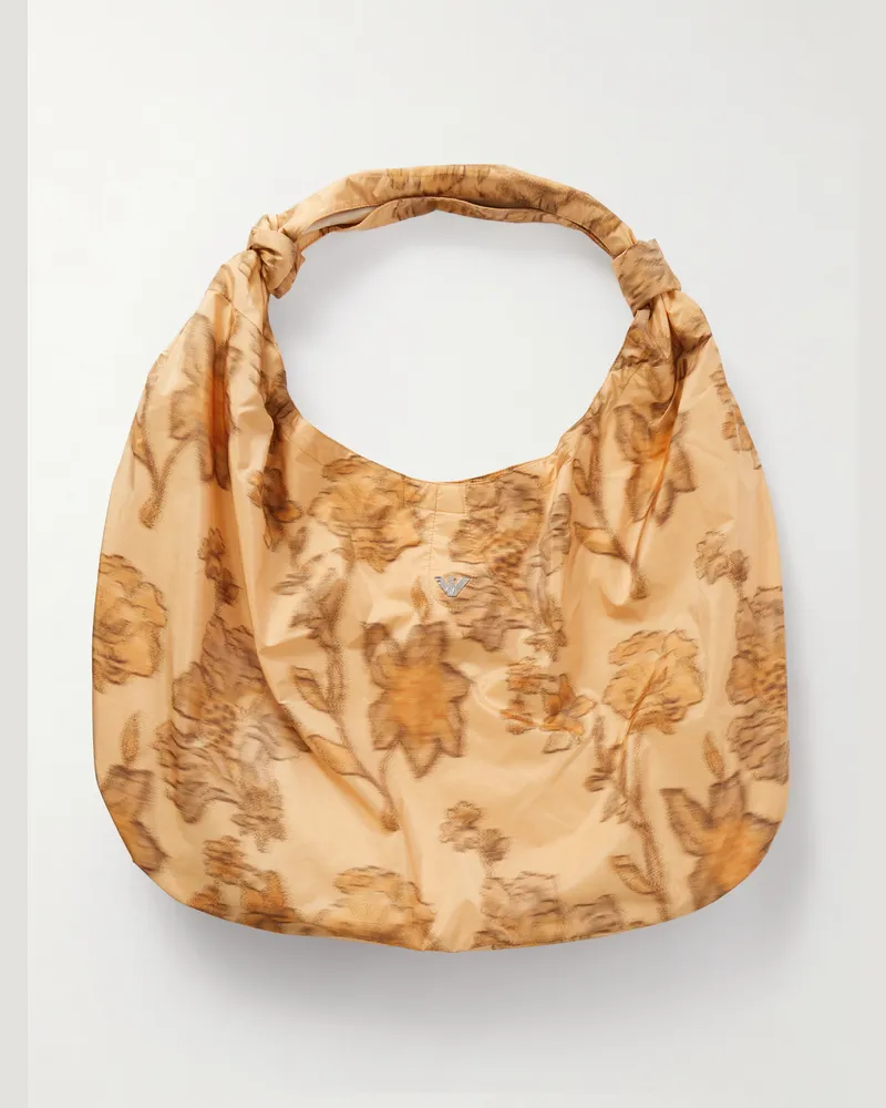 Our Legacy Emporio Armani Goccia Tote aus Faille mit Blumenprint Braun