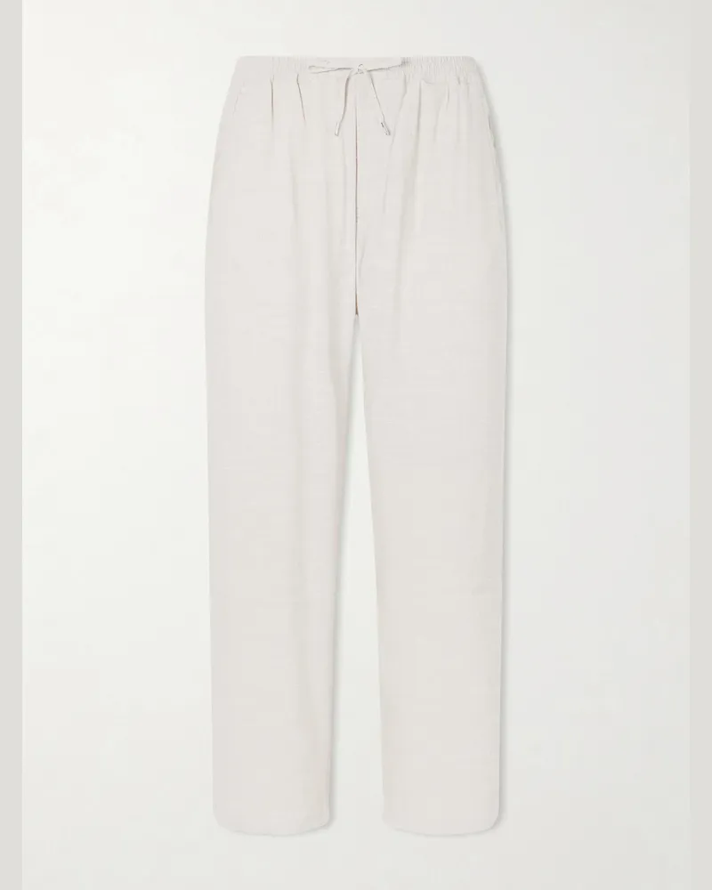 A Kind Of Guise Samurai Straight-Leg Linen and Silk-Blend Drawstring Trousers Neutrals