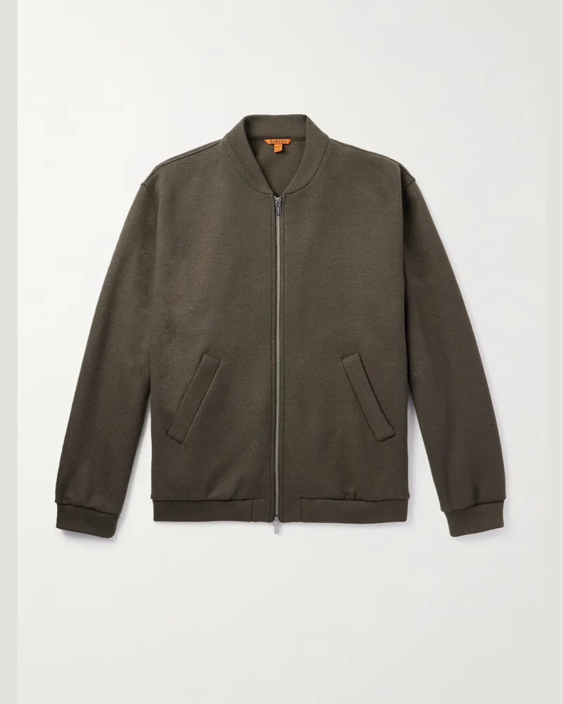 BARENA Collegejacke aus Jersey aus einer Schurwollmischung Braun
