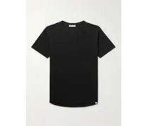 OB-V schmal geschnittenes T-Shirt aus Baumwoll-Jersey
