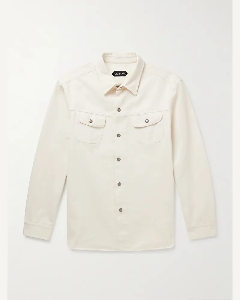 Tom Ford Hemdjacke aus Baumwoll-Twill Neutral