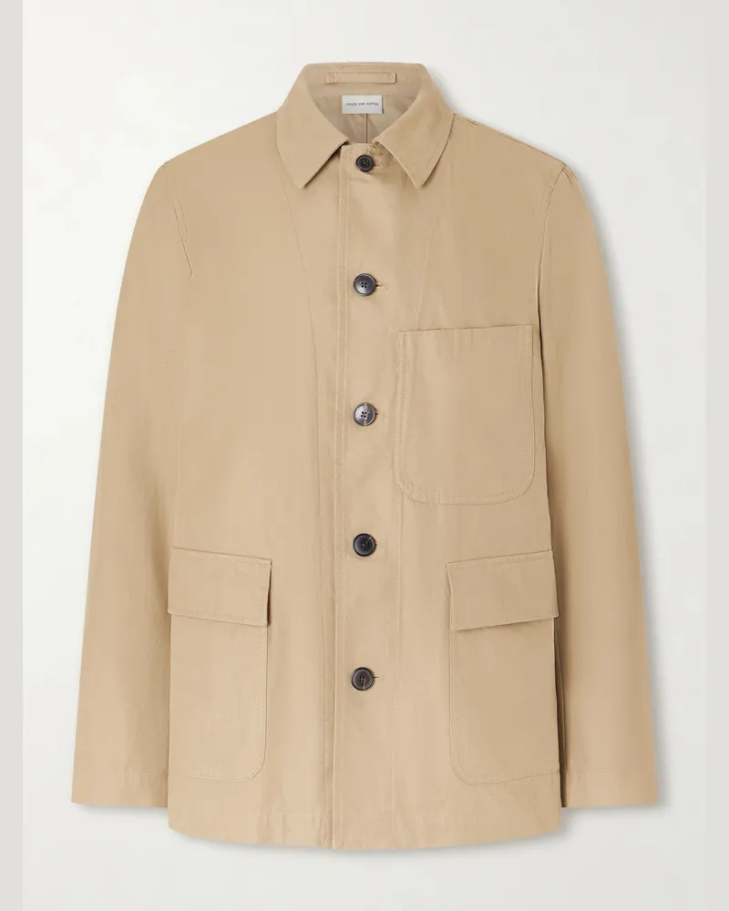 Dries van Noten Cotton-Twill Jacket Brown