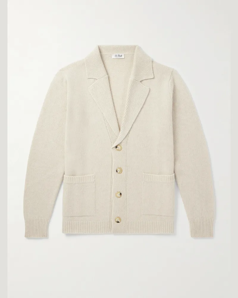 De Petrillo Merino Wool and Cashmere-Blend Cardigan Gray