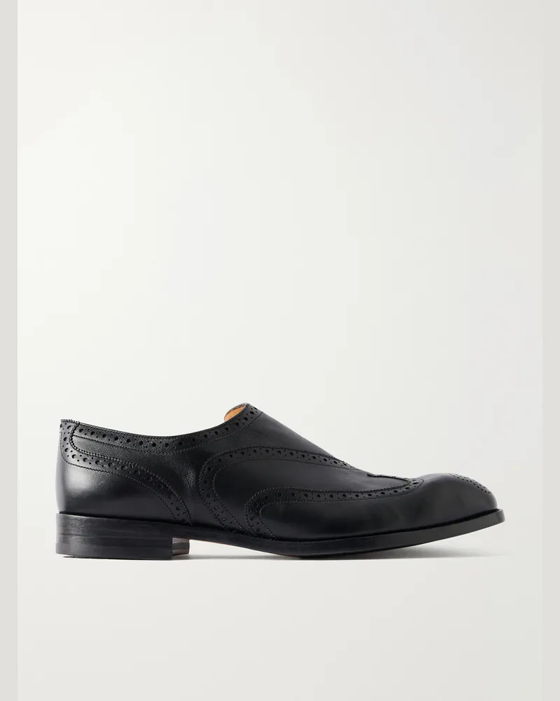 Balenciaga Weston D'Orsay Leather Oxford Shoes Black