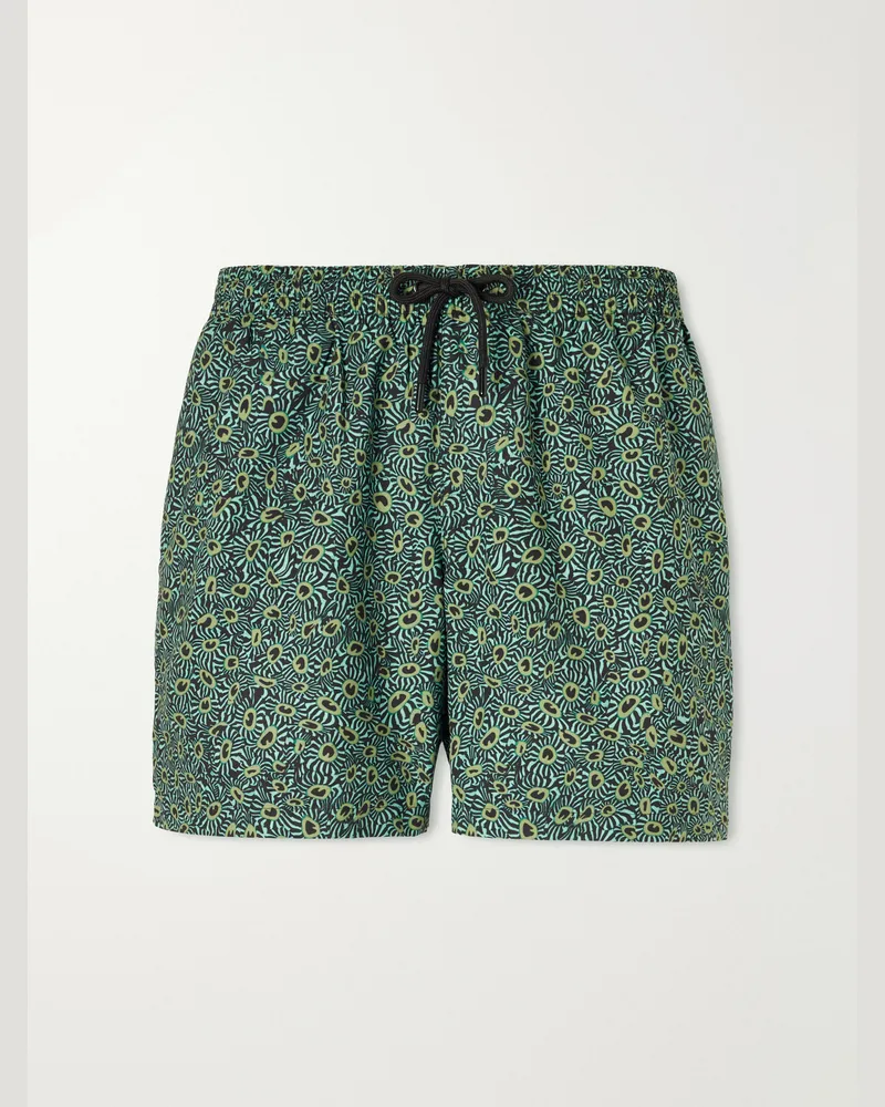 Dries van Noten Phibbs Straight-Leg Mid-Length Printed Swim Shorts Green