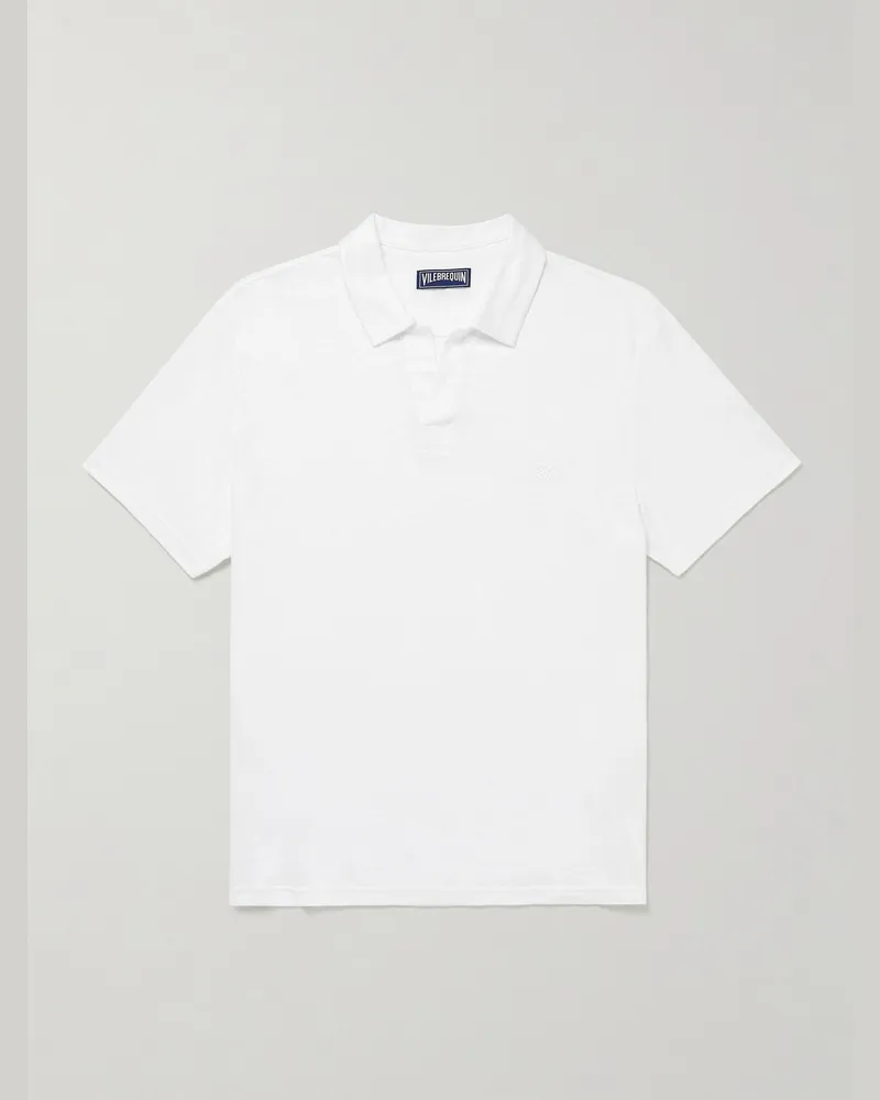 Vilebrequin Linen Polo Shirt White