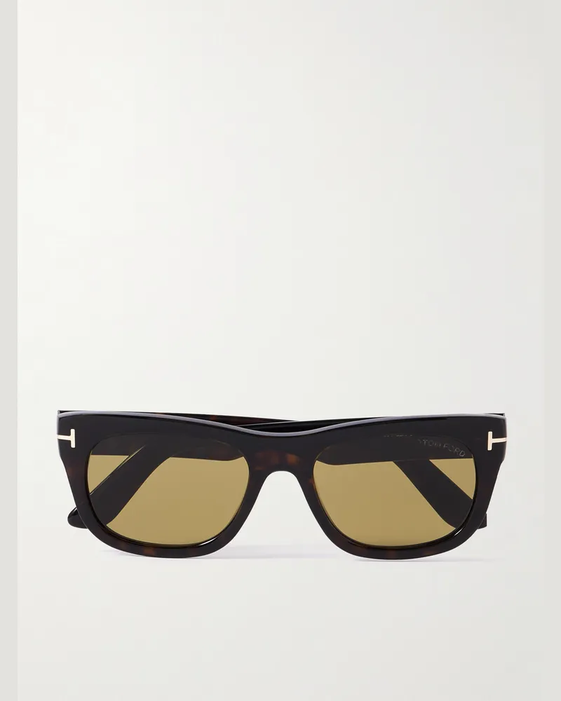 Tom Ford Marshall Sonnenbrille mit rechteckigem Rahmen aus Azetat in Schildpattoptik Horn