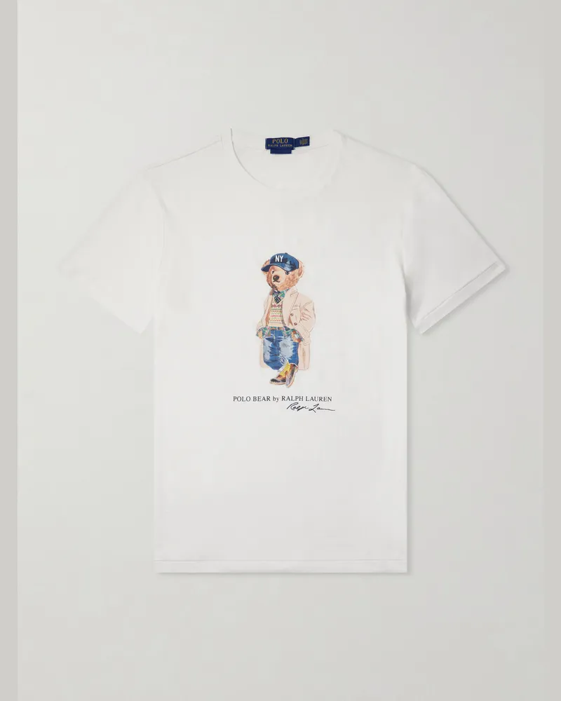 Ralph Lauren Logo-Print Cotton-Jersey T-Shirt White