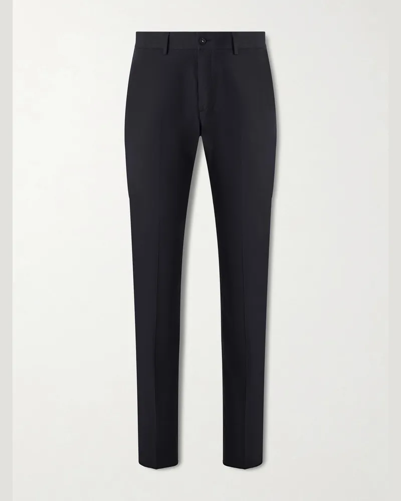 Massimo Alba Mauko Straight-Leg Cotton Trousers Blue