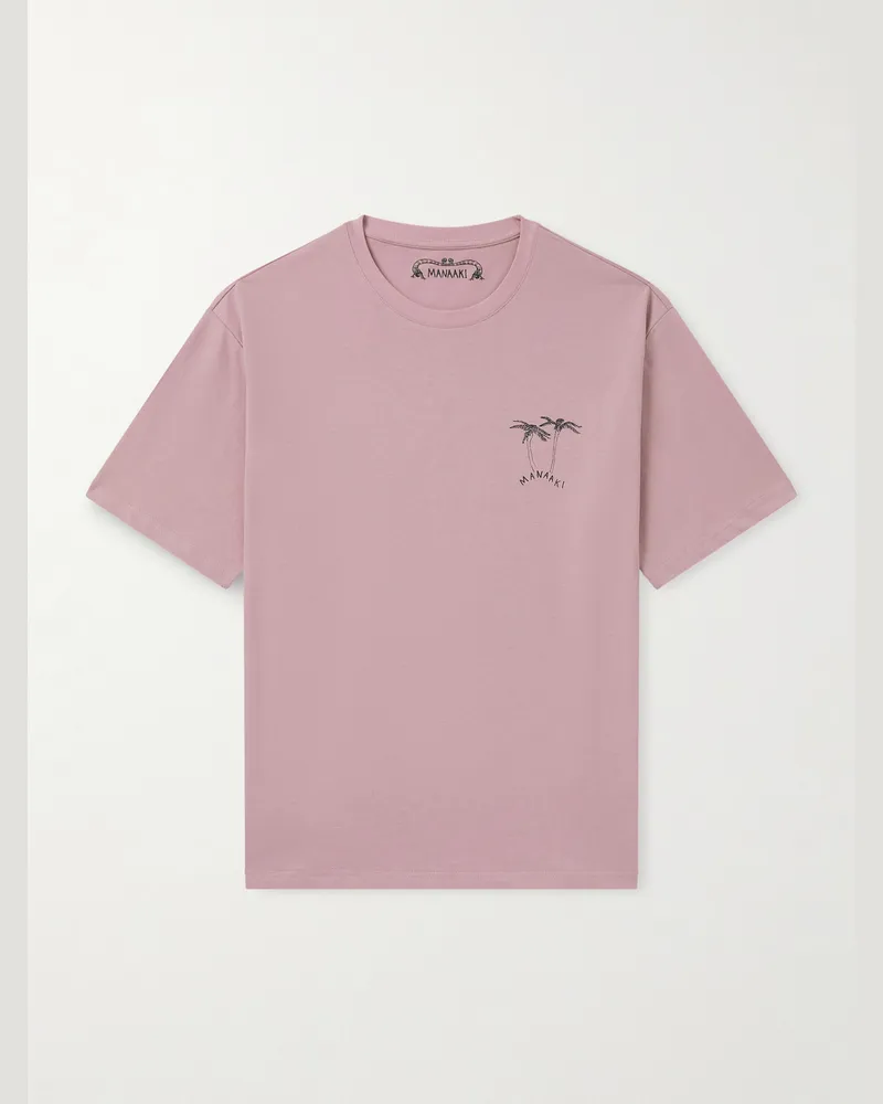 MANAAKI T-Shirt aus Biobaumwoll-Jersey mit Logoprint Pink