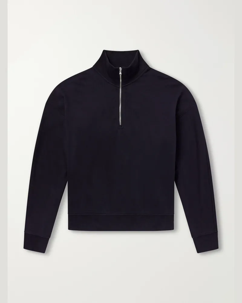 AGOLDE Idris Cotton-Jersey Half-Zip Sweatshirt Black