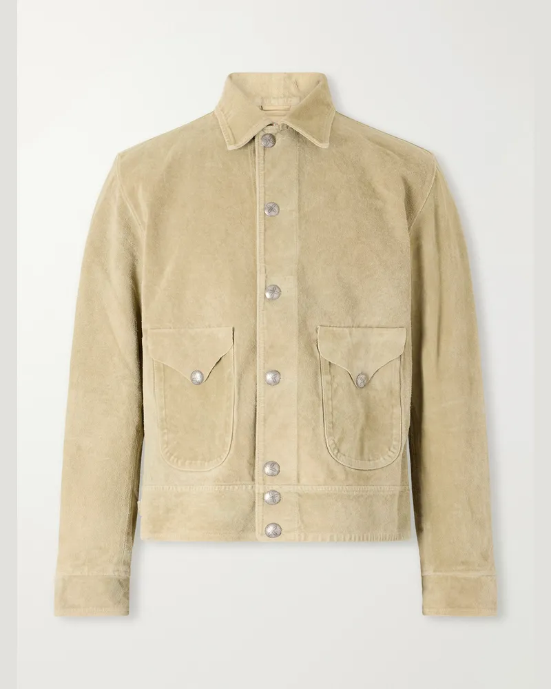 RRL Schwab Suede Jacket Neutrals