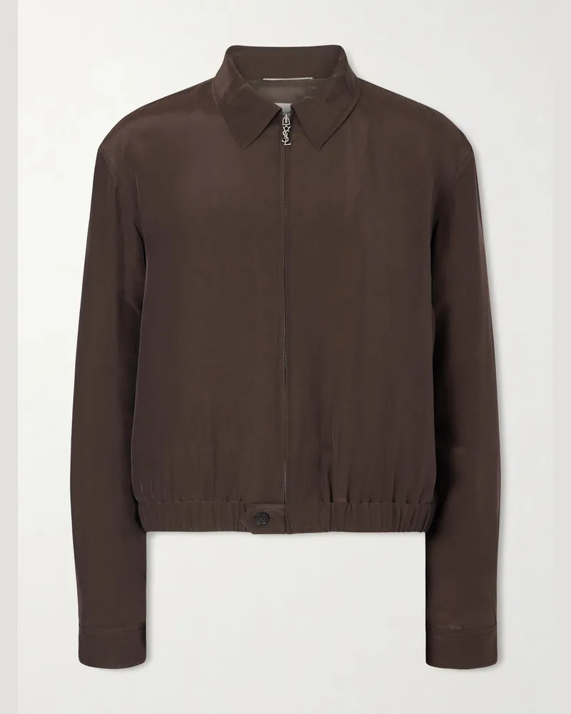 Saint Laurent Jacke aus Satin Braun