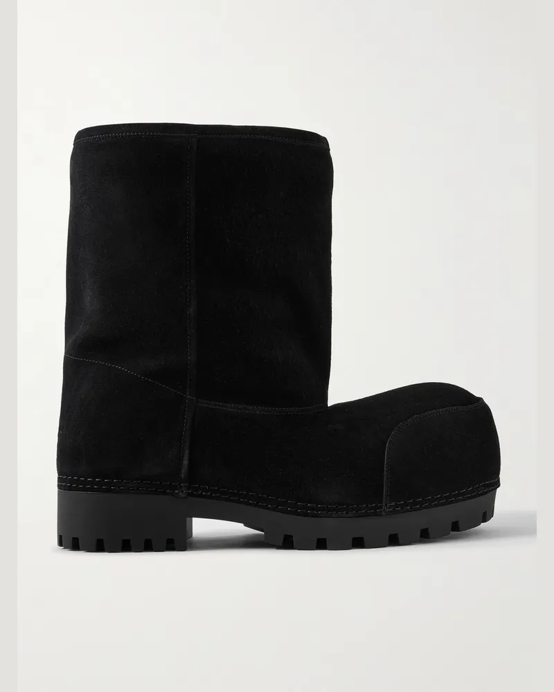 Balenciaga Alaska Stiefel aus Shearling Schwarz
