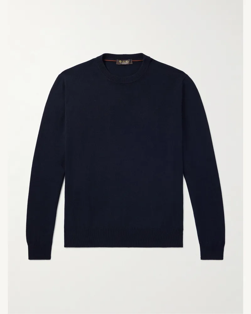 Loro Piana Slim-Fit Baby Cashmere Sweater Blue
