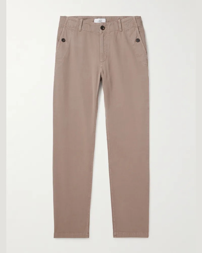 MR P. Gerade geschnittene Hose aus Baumwolle mit Fischgratmuster Braun