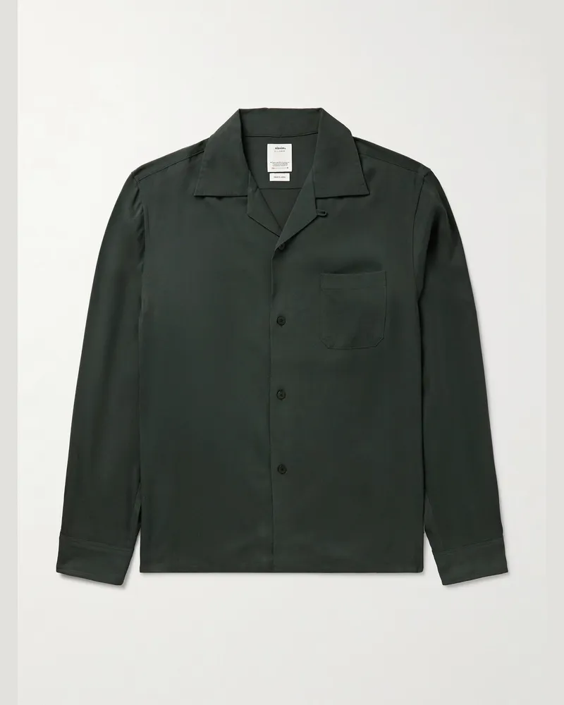 Visvim Keesey Hemd aus Webstoff mit wandelbarem Kragen Schwarz