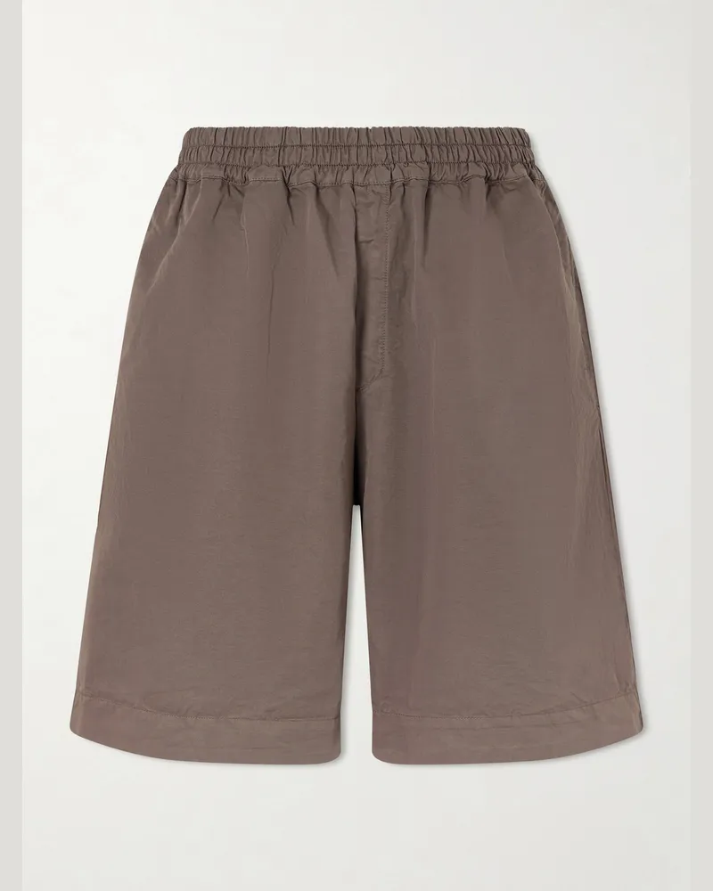 A Kind Of Guise Saleh Straight-Leg Cotton and Linen-Blend Drawstring Shorts Brown