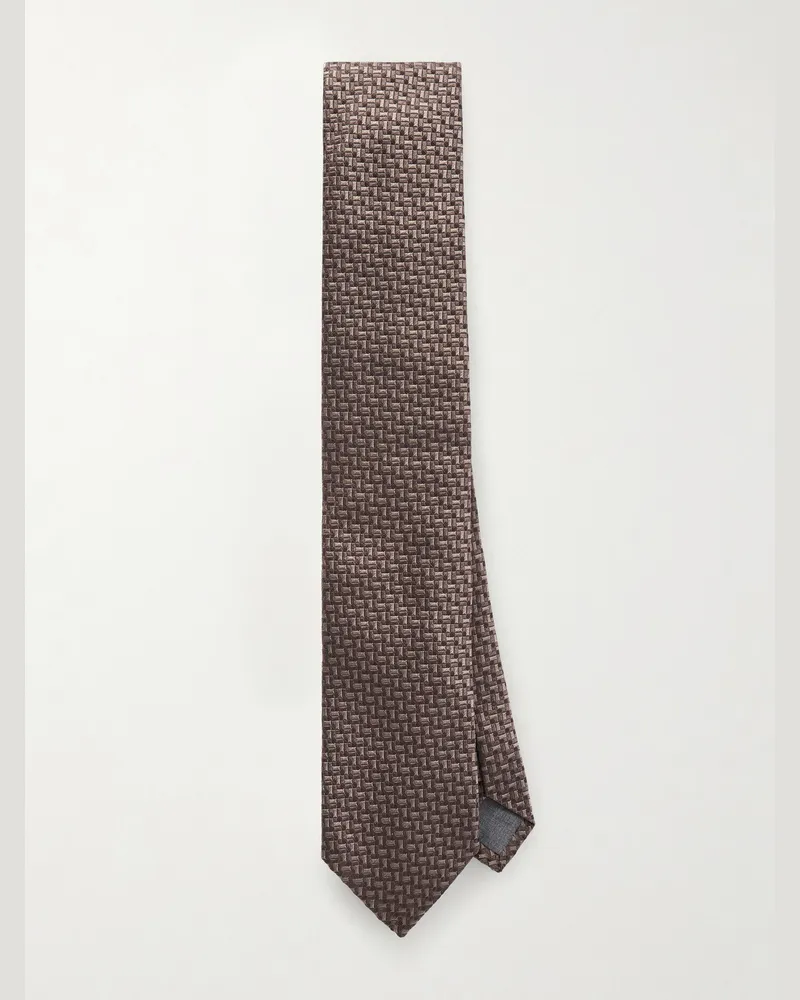 Brunello Cucinelli 7.5cm Silk Tie Brown