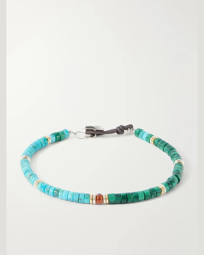Peyote Bird Agua Santa Sterling Silver Multi-Stone Bracelet Blue