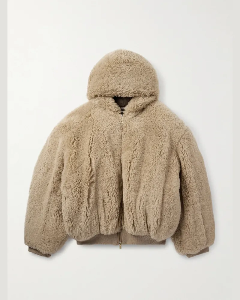 Fear of God Bomberjacke aus einer Alpakawoll-Baumwollmischung mit Kapuze Braun