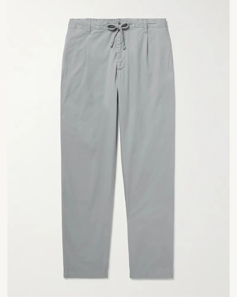 Hartford Tanker Slim-Fit Straight-Leg Cotton Drawstring Trousers Gray