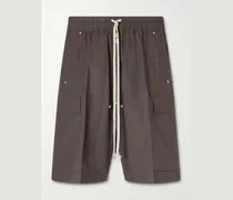 Cargobela Straight-Leg Organic Cotton-Poplin Drawstring Cargo Shorts