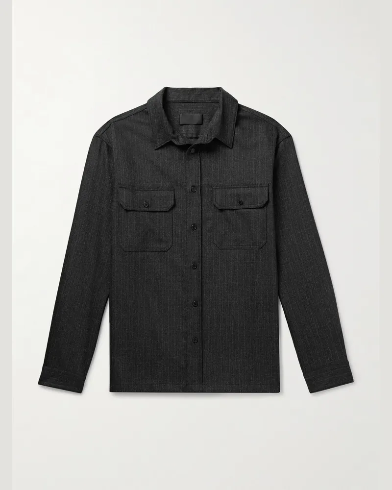 Nili Lotan Evander Hemdjacke aus einer Baumwoll-Leinenmischung Grau