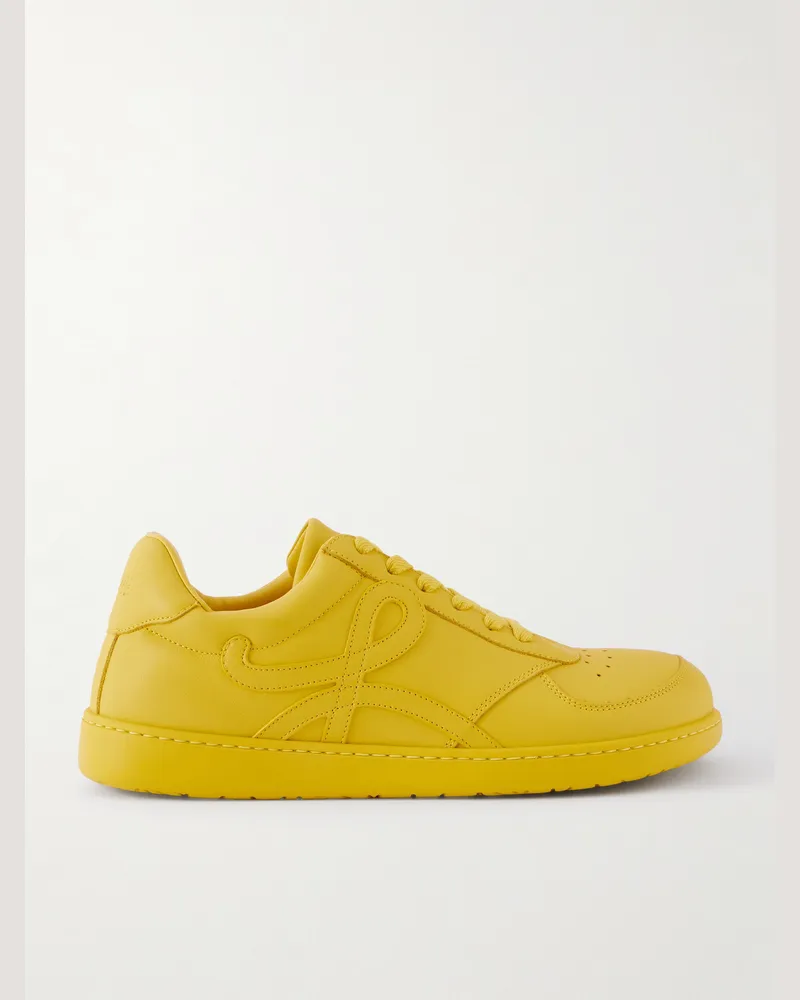 Loewe Jambo Logo-Appliquéd Leather Sneakers Yellow