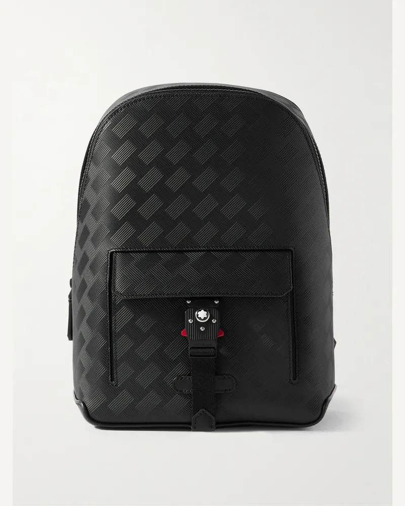 Montblanc Mini Rucksack aus strukturiertem Leder Schwarz